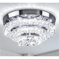 11,8 colio krištolinis sietynas Modernus krištolinis lubinis šviestuvas LED sietynas Pusiau įleidžiamas sietynas Šaltai baltas 71 LED 34*34*16 cm