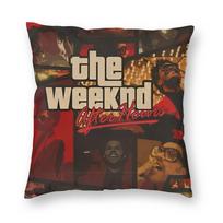 The Weeknd Pop Singer Pillowcase Printing Polyester Cushion Cover Decorations Pillow Case Cover Home Square 18'' Peach skin 18*18(CM)-1Pcs