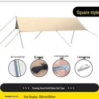 Thickened Waterproof UV Protection Black Glue Camping Tarp Tent Default Option
