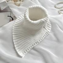 Black Knitted High Nack Fake Collar Elastic White Sweater False Collar Adjustable Half-Shirt Blouse Top Decorative Fake Collar