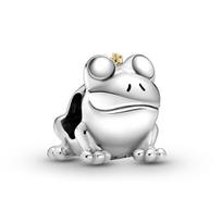 Pandora Two-Tone Frog Prince Charm Men Charm Silver 799342C00 Silver,F white