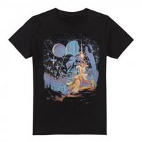 STAR WARS Mens Retro Poster T-Shirt S juoda