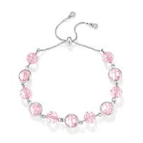 Barbie crystal bracelet [Selection* Crystal] Streaming Pink Four-leaf Clover, Promise of Sweet Love and Friendship, Bestie Style T-Ba2604020 balta