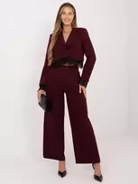 Kelnės moteriškos bordo spalvos IT-SP