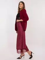 Bordo spalvos taškuota sijonas su nėriniais