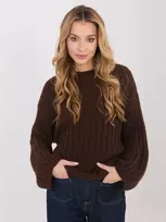 Megztinis moteriškas oversize rudas