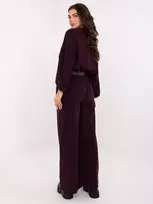 Kelnės tamsiai violetinės veliūrinės Moe