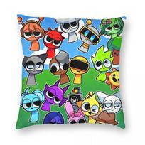 Incredibox Sprunki Pillowcase Double-Sided Printing Polyester Cushion Cover Decor Pillow Case Cover Chair 40X40Cm Peach skin 18*18(CM)-1Pcs