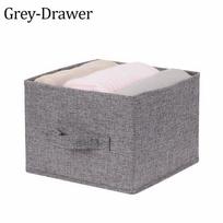 Sutaupantys vietą sulankstomi drabužių laikymo maišeliai Medvilninis drabužių organizatorius Namų spintos konteineriui Grey-Drawer