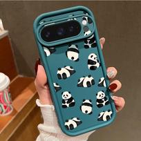 Lovely Baby Panda Print Case For Google Pixel 10 Pro XL For Google 9A 9 8 7 Pro 8A 7A Shockproof Bumper Soft Silicone Phone Back Cover Google Pixel 9 mėlyna