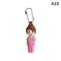 Multifunctional Medical Shape Ampoule Bottle Opener Nurse Doctor Rubber Syringe Cutter Bottle Opener Two-in-one Keychain brown