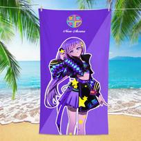 Neon Arcana Beach Towel Anime Girls Group 3D Printed Design Soft Microfiber Towel Quick Drying Sandproof For Girls Summer Gifts 50x100cm