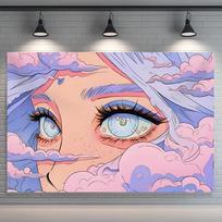 Clouded Eyes Beautiful Tapestry Banner, Photo Studio Backdrop For Wedding Birthday Anniversary Home Garden Event Decor 40X60cm