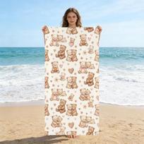 1Pc Cute Cartoon Teddy Bear Beach Towel Quick-Drying Super Absorbent Suitable For Beach Vacation Pool Summer Gift For Friends 40X60CM