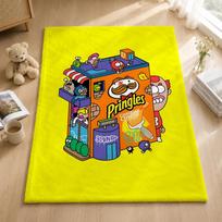 Snack P-Pringles Throw Blankets Soft Warm Flannel Blanket Bedding For Bed Living Room Home Sofa 75x100cm