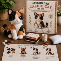 Rankų darbo katės siuvimo rinkinys Žingsnis po žingsnio vadovas Pasidaryk pats siuvimo rinkinys Kūrybiškas patchwork amato rinkinys Namų dekoras D