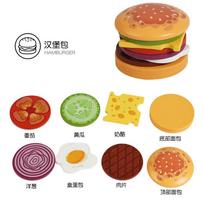 Montessori Wooden Burger Stacking Toys for Toddlers Kids Preschool Educational Toys Play Food Matching Birthday Toy For Kids