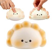 Cute Slow Rising Dumpling & Steamed Bun Squishies Soft Squeeze Portable Lovely Sensory Fidget Toy Stress Relief Gift for Adults beige