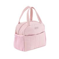 Aluminum Foil Lunch Box Thickened Insulated Tote Bag Cooler Handbag  for Students&Office Worker rožinė