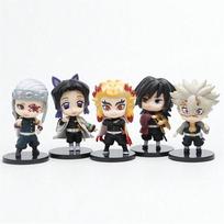 5 Style/Set Q Version Demon Slayer Doll Rengoku Shinobu Mitsuri Giyuu Kimetsu No Yaiba Figure Action Figure Movie Model Toy Gift no box
