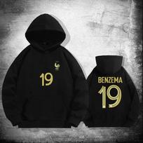 World Cup France Benzema 19 hooded sweater youth football loose jacket training suit 155XXS