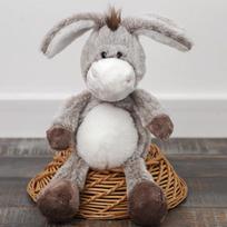 32cm minkšti pliušiniai asiliukai – Glostomi asiliukai berniukams, mergaitėms ir kūdikiams – Purūs minkšti žaislai glostymui, žaidimui, dekoravimui 32cm pilka spalva