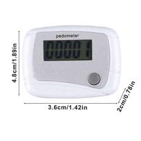 Nešiojamas skaitmeninis LCD žingsniamatis, fitneso ėjimo matuoklis, kišeninis žingsnių skaičiuotuvas sportui, bėgimui, treniruotėms, žygiams, kuprinėms balta