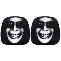 2Pcs Ghost Face Headrest Covers Breathable Stretchy Headrests Sleeve Scary Print Headrest Protector for Auto/Vehicle/Truck/SUV