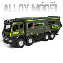 1:18 NOMADISM Alloy Diecast Travel RV Model Toys Car Doors Opened with Sound Light Wheel Sliding Vehices Boy Collecting Hobbies