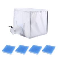 A84E-15 Inch Airbrush Paint Sprays Booth,With Filter& Curtain Portable Sprays Paint Booth Tool For DIY Projects