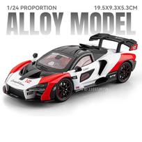 1:24 720S Senna Model Toy Sports Cars Metal Diecast Doors Opened Pull Back Sound Light Collection Supercars Kids Christmas Gifts