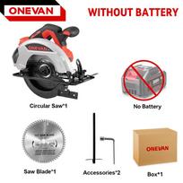 ONEVAN 7 colių 185 mm belaidis elektrinis diskinis pjūklas su skaitmeniniu ekranu, medžio apdirbimo pjovimo įrankis Makita 18V baterijai Without Battery