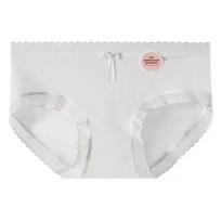 Women's Summer Ultra Thin Lace Edge Comfortable Ice Silk Middle Waist Triangle Briefs M šviesiai violetinė spalva