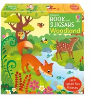 KNYGA SAM TAPLIN Usborne Book and 3 Jigsaws: Woodland