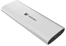 NATEC RHINO M.2 NVME LITE EXTERNAL SSD ENCLOSURE USB-C 3.2 GEN 2 ARCTIC Sidabrinis