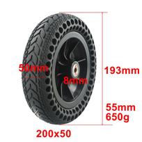 200x50 Elektrinio paspirtuko kietas padangos su plastikiniu ratlankiu 200x50 8 colių black