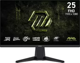 Monitorius MSI MAG 255F X24 / 62,2 cm (24,5″) / 1920×1080 (FHD) / Rapid IPS / 240 Hz / 0.5 ms (Min.) (GTG) / 300 nits / 1000:1