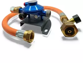 30mbar LPG dujų slėgio reguliatoriaus komplektas su 450 mm G5–W21,8 aukšto slėgio žarna, 10 mm