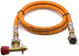 LPG aukšto slėgio oranžinė dujų žarna 1,5 m, skirta Campingaz 901 / 904 / 907 balionams