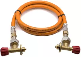 LPG aukšto slėgio oranžinė dujų žarna 80 cm, 21,8 mm LH × 21,8 mm LH, skirta Campingaz 901 / 904 / 907 balionams