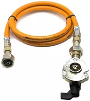 LPG aukšto slėgio oranžinė dujų žarna 1,5 m su 20 mm Clip-On adapteriu 21,8 mm LH