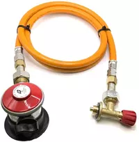 LPG aukšto slėgio dujų žarna 1,5 m su 35 mm Jumbo Clip-On propano adapteriu (4kg/h) ir Campingaz 901 / 904 / 907 jungtimi