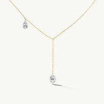 Versatile and fresh new style with multiple waterdrop diamond tassels necklaces for women 45cm