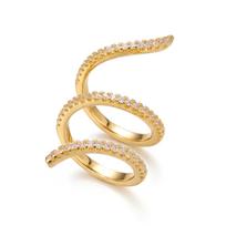 Women Multilayer Spiral Wrap Ring Sparkly Zircon Crystal Finger Ring Boho Summer Festival Party Statement Jewelry 7