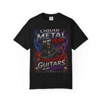 Liquid Metal Guitar Skeleton T-shirt | Heavy Metal Rock Tee XXXL