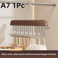 1/2/5Pcs Wooden Sling Hanger Organizer With Multiple Hooks For Underwear Bras Vests Space-Saving Durable Storage Rack Hangers A7