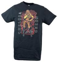 Chelsea Green Red Roses Black Tshirt M