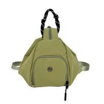 Large-capacity commuting nylon messenger bag female, new trendy one-pack three-purpose shoulder bag backpack žalia