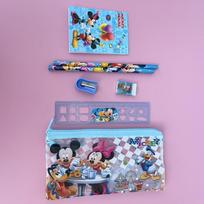 7pcs Disney Mickey Mouse Stationery Set Small Reward Gift Set Holiday Gift Including Pencil Notebook Pencil Sharpener, Eraser Ruler 7pcs(A)