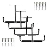 4Pcs Double T Bar Metal Ladder Racks Wall Hanging Display Storage Rack Overhead Garage Storage Hook Easy to Install juoda